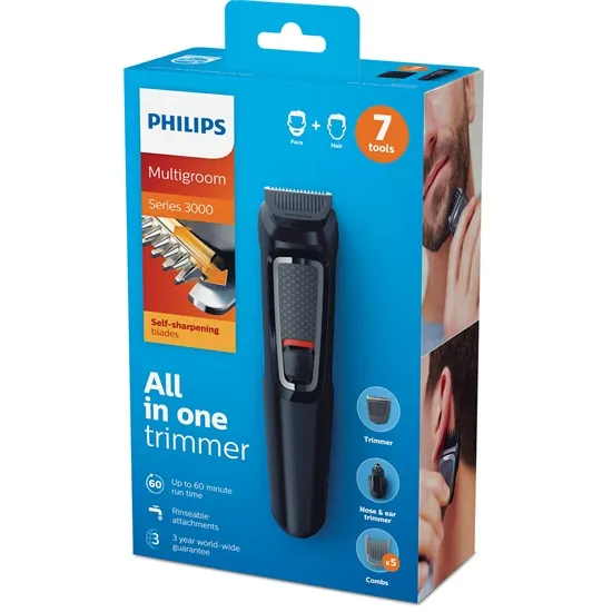 Philips MG3720/15 Multigroom 7:1 unverzális vágó készülék arcra és hajra Series 3000