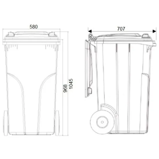 Kuka 240l kuka tetra pack gyűjtésre kerekes, 240l  Europlast műanyag hulladék tároló tetrapack gyűjtésre