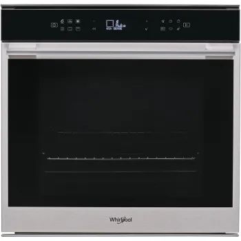 Whirlpool W7 OM4 4S1 P pirolitikus beépíthető sütő inox szegély, fekete full üveg,