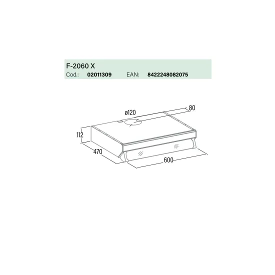 CATA F-2060 BK/L FEKETE 60cm konyhai elszívó mosható fém zsírszűrővel 