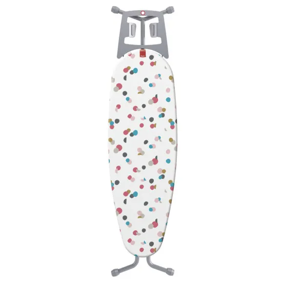 Rayen 613651 vasalódeszka, 112x35 cm, állítható magasság, csúszásmentes 6136.02 Praktikus kialakítás - a vasalódeszka falra akasztható és vasalás közben vállfa is akasztható rá.