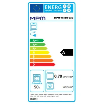 MPM MPM-45-BO-23C beépíthető sütő, 45x56.8x59.5 cm, fekete szín 