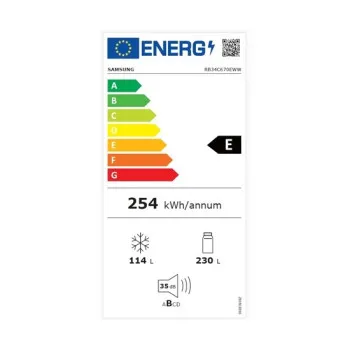 Samsung RB34C670EWW/EF No Frost alulfagyasztós kombinált hűtőszekrény, 230/114L, Digitális Inverter Kompresszor, 59.5x65.8x185.3 cm 