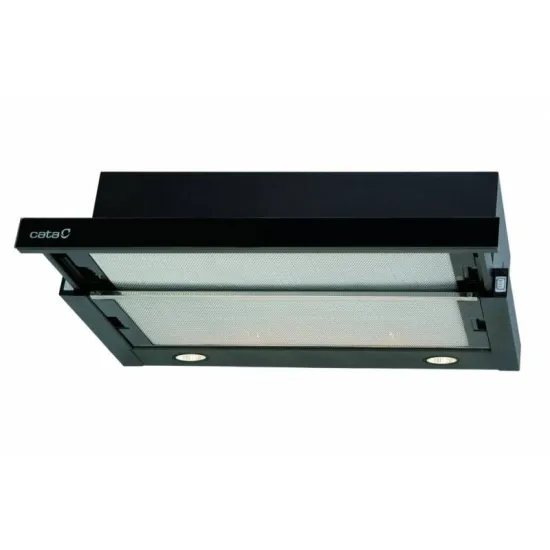 Cata TF-2003/600 GBK/B  LED BLACK GLASS 60cm fekete beépíthető kihúzható konyhai elszívó 600m3