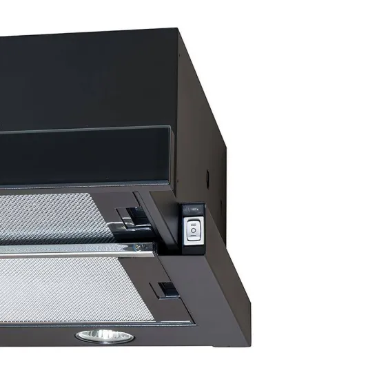 Cata TF-2003/600 GBK/B  LED BLACK GLASS 60cm fekete beépíthető kihúzható konyhai elszívó 600m3
