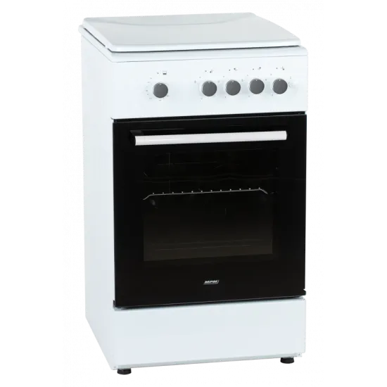 MPM MPM-56-KGF-21 gáztűzhely, 54L, 50x60x85 cm, termosztátos gáz sütővel, szikragyújtás, sütőtér világítás, fehér szín 