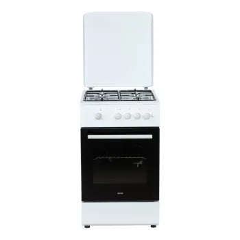 MPM MPM-56-KGF-21 gáztűzhely, 54L, 50x60x85 cm, termosztátos gáz sütővel, szikragyújtás, sütőtér világítás, fehér szín 