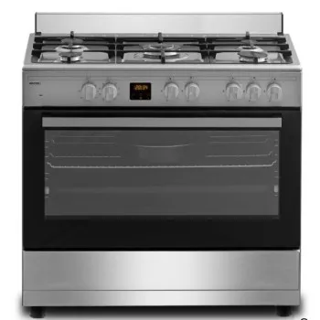 MPM 90cm széles inox kombinált tűzhely 5 gázégő 1db wok égővel MPM-93-KGM-33