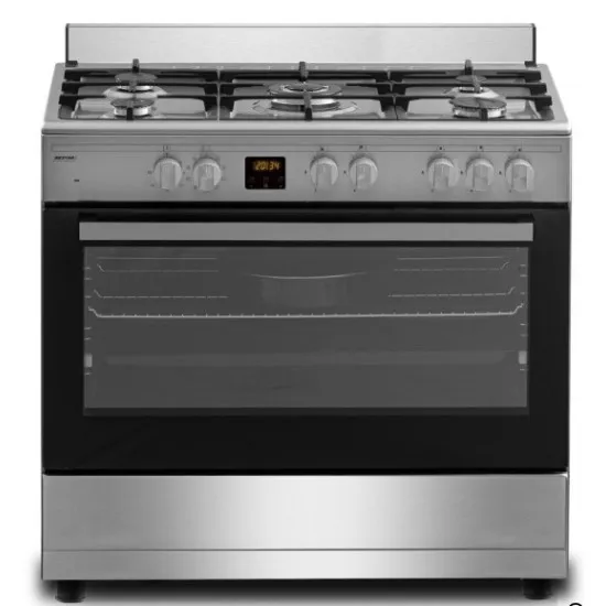 MPM 90cm széles inox kombinált tűzhely 5 gázégő 1db wok égővel MPM-93-KGM-33