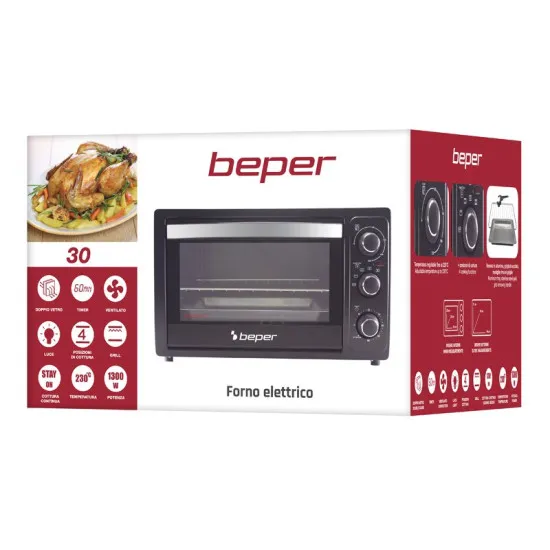 Beper 90.884 légkeverése minisütő 30 liter, 60 perces időzítő hangjelzéssel, 46x27x38 cm