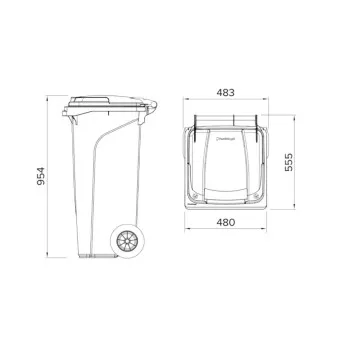  120 literes kerekes kuka hulladék tároló PlastikGogic