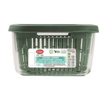 Snips 000766 tárolódoboz, 1,5 liter, kivehető kosárral, zöld