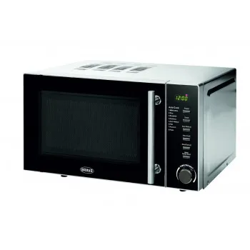 Bravo Nero B-4639 mikrohullámú sütő, 20 l rozsdamentes kivitel fekete előlap, digitális óra 