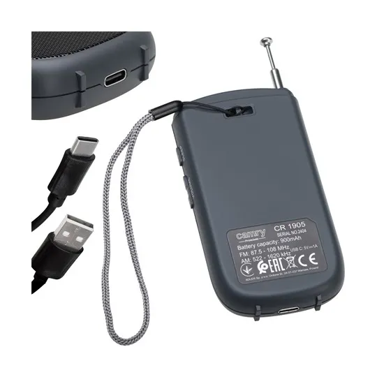 Camry CR1905 hordozható mini zsebrádió usb-s töltéssel, LCD kijelző