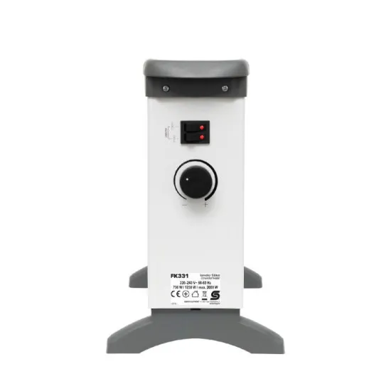 Home FK331 konvektoros fűtőtest, 750 / 1250 / 2000 W, hordozható szabadon álló, termosztát szabályozás, túlmelegedésvédelem 57 x 32,5 x 20,5 cm