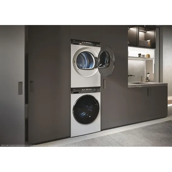 Haier HD90-A3Q979U1-S inverteres hőszivattyús szárítógép 9 Kg, Rendkívül csendes csak 59 dB Wi-Fi és hOn App/XL dob, dobvilágítás, fordítható ajtónyitás, 59.5x68x84.5cm 