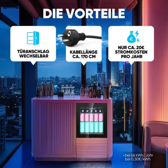 Bomann KSG7291 fekete üvegajtós italhűtő 46 liter 44x47x53 cm 