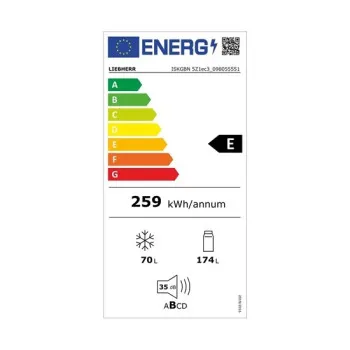 Liebherr ISKGBN 5Z1EC3 NoFrost beépíthető alulfagyasztós hűtőszekrény, 174/70L, 54.1x54.5x177.2 cm 