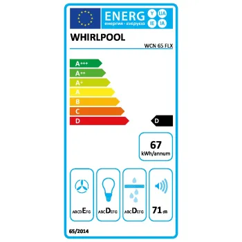 Whirlpool WCN 65 FLX inox konyhai elszívó, 60x56.4x13.2 cm