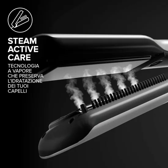 Imetec Bellissima 11808 Steam elixir professzionális gőzölős hajvasaló argánolajjal átitatott kerámiával, 4 hőmérséklet