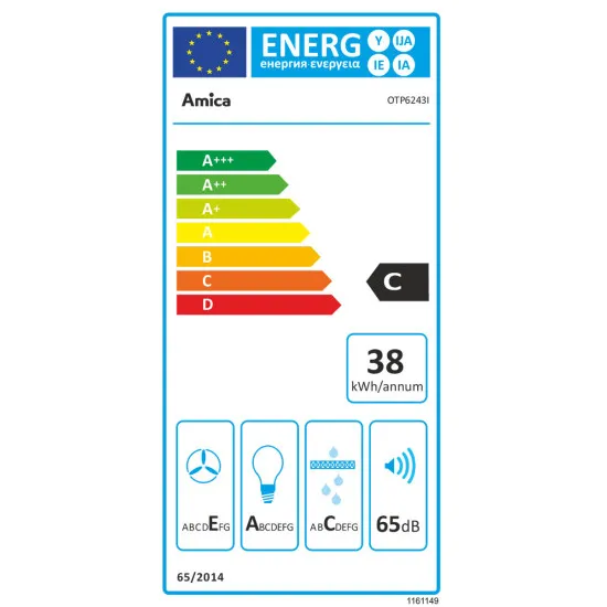 Amica OTP 6243I inox beépíthető 60cm teleszkópos konyhai elszívó