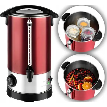 Kalorik TKG GW 910 IN Sokoldalú, praktikus forróital-automata - tartósító befőzés funkcióval, 6,8 liter nemesacél ház, bordó, állítható hőmérséklet: 30°C és 100°C között