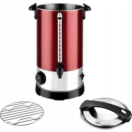 Kalorik TKG GW 910 IN Sokoldalú, praktikus forróital-automata - tartósító befőzés funkcióval, 6,8 liter nemesacél ház, bordó, állítható hőmérséklet: 30°C és 100°C között