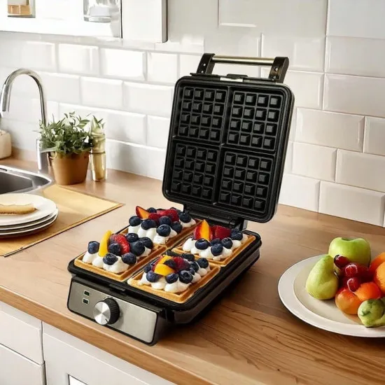 Kalorik WM2000 gofrisütő 4db belga gofri készítése sütőfelület mérete: 22,5 cm x 22,5 cm