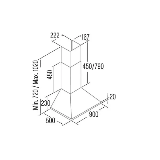 Cata OMEGA 900 WH/M 90cm fehér kürtös konyhai elszívó