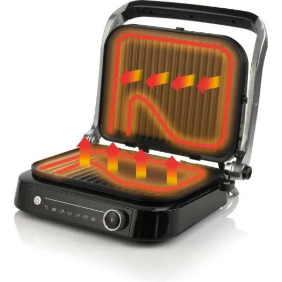 Gorenje GCG2100S Prémium kontakt grill 31x24cm sütő felület 2100W, 7 sütési program