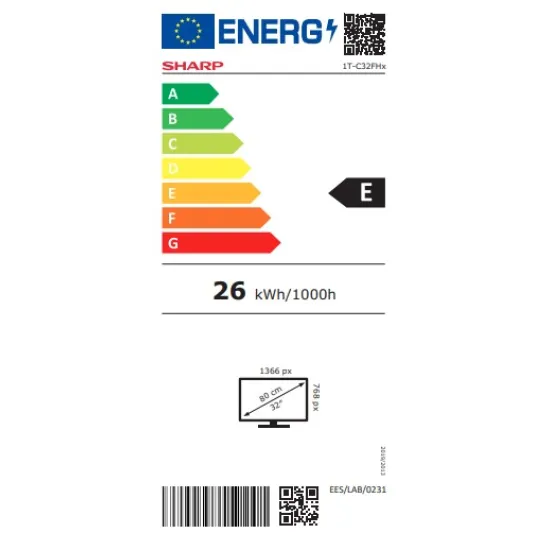 Sharp 32FH2EW HD Ready Smart LED TV, 32", 81.28 cm 
