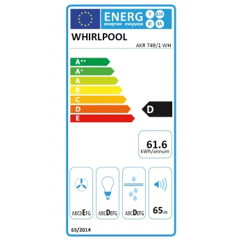 Whirlpool AKR 749/1 WH beépíthető kihúzható fehér elszívó, 59.9x30x18 cm, AKR749/1WH, fehér szín 