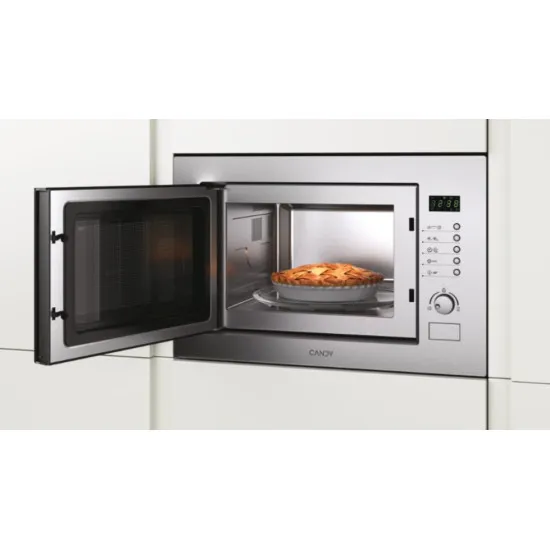 Candy MIC25GDFX beépíthető mikrohullámú sütő, 900W, 25L, 59.5x40.1x38.8 cm, inox