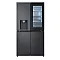 LG GMG960EVEE side by side hűtőszekrény,DoorCooling⁺™, Craft Ice™, Lineáris Inverter Kompresszor,LG ThinQ™ WiFi funkcióval,InstaView™, 364/274L, fémes fekete szín, 91.4x72.9x179.2 cm
