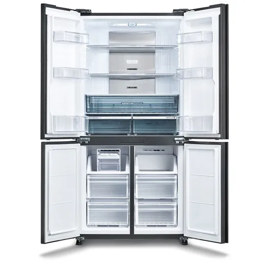 Sharp SJ-GP780DBK No Frost side by side hűtőszekrény, 366/206L, 89.2x76.8x183 cm, fekete szín 