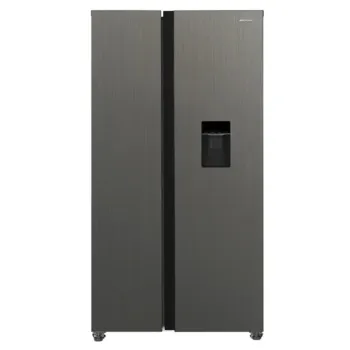 MPM side by side hűtőszekrény fagyasztóval MPM-439-SBS-15ND,288/151L,fekete, vízadagolóval, No Frost funkcióval, 90x59x177 cm 