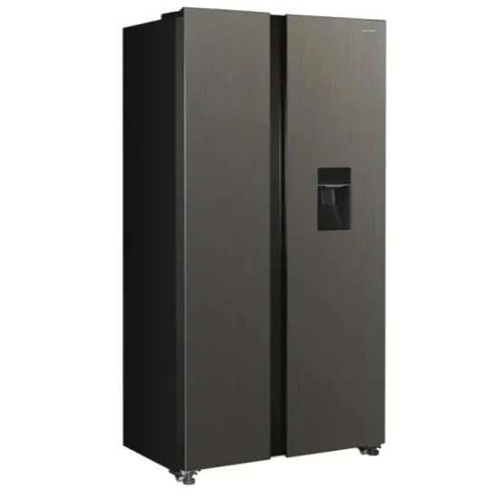 MPM side by side hűtőszekrény fagyasztóval MPM-439-SBS-15ND,288/151L,fekete, vízadagolóval, No Frost funkcióval, 90x59x177 cm 