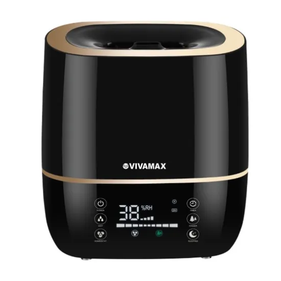 Vivamax GYVH59 multifunkciós ultrahangos párásító 5l-es víztartállyal, fekete/arany szín  