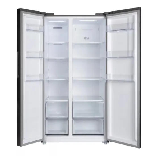 Hausmeister HM 3301 No Frost side by side hűtőszekrény, 333/192L,inverter motor, 91.2x64.2x176.2 cm, inox szín 