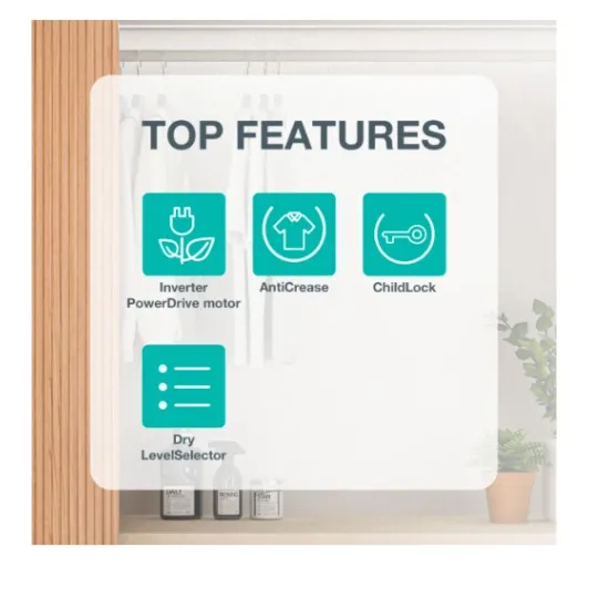 Gorenje D2HNE9C hőszivattyús szárítógép, 9 kg, 59.5x59x84.5 cm, inverter motor