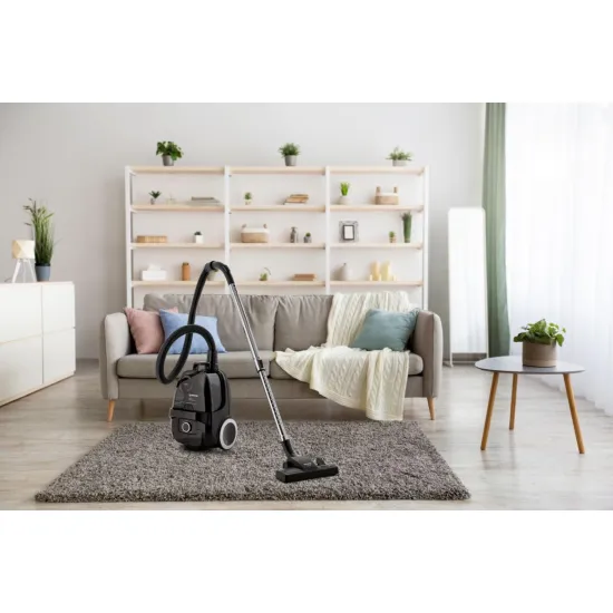 Gorenje VCE01G4AEBK porzsákos porszívó, 800W, fekete szín 