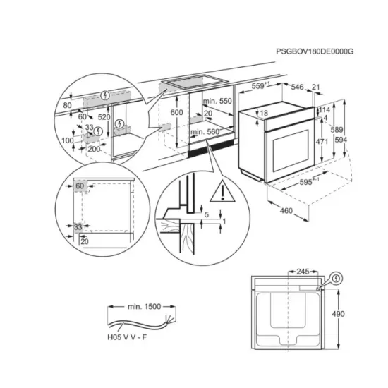 AEG BPE558370M SteamBake pirolitikus beépíthető sütő, 71L, 59.5x56.7x59.4 cm, inox 