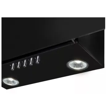 Amica OKC624S beépíthető falra szerelhető döntött kürtös konyhai elszívó, 60x35x133 cm, feketére festett acél szín 