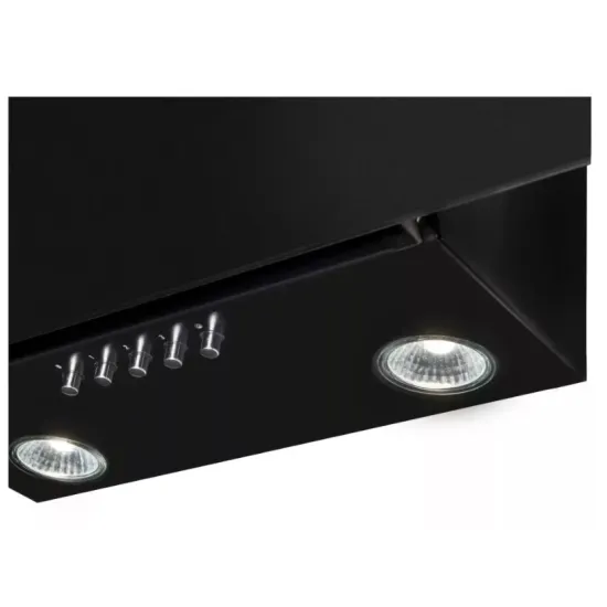 Amica OKC624S beépíthető falra szerelhető döntött kürtös konyhai elszívó, 60x35x133 cm, feketére festett acél szín 