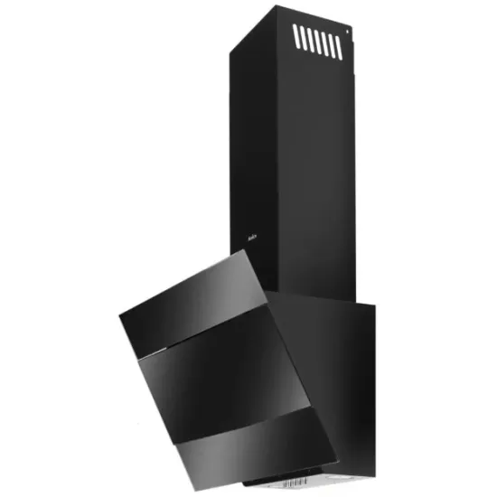 Amica OKC624S beépíthető falra szerelhető döntött kürtös konyhai elszívó, 60x35x133 cm, feketére festett acél szín 