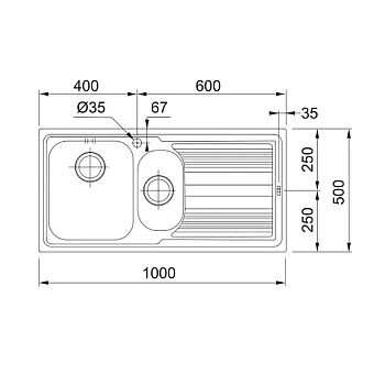Franke LLX 651 mosogatótálca 100x50cm, inox 101.0150.832