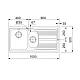 Franke LLX 651 mosogatótálca 100x50cm, inox 101.0150.832