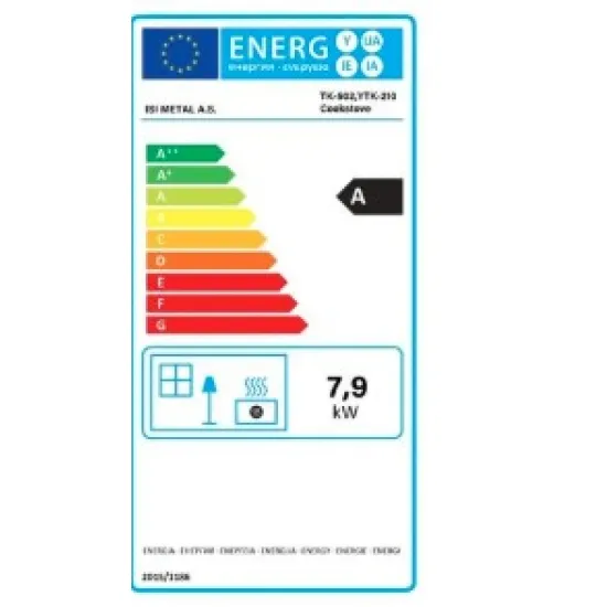 Hunor YTK 210 sparhelt barna balos 7,85 kW, öntvény tűztérrel, 81x40x75 cm 