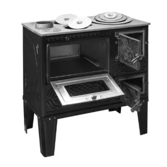 Hunor YTK 210 sparhelt fekete balos 7,85 kW, öntvény tűztérrel, 81x40x75 cm 