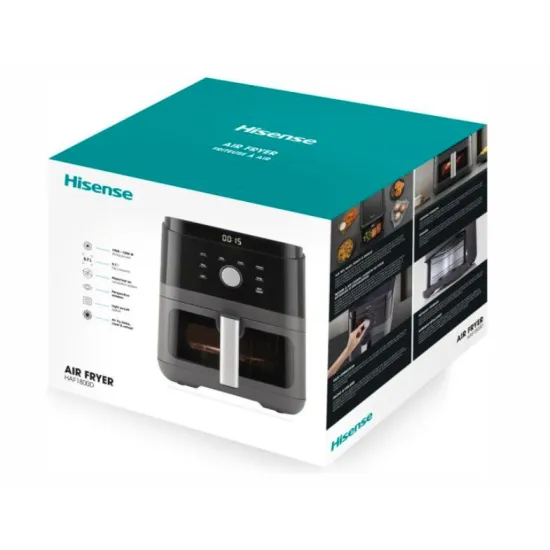 Hisense HAF1800D forrólevegős sütő, 5.7L, 1850W, fekete szín 